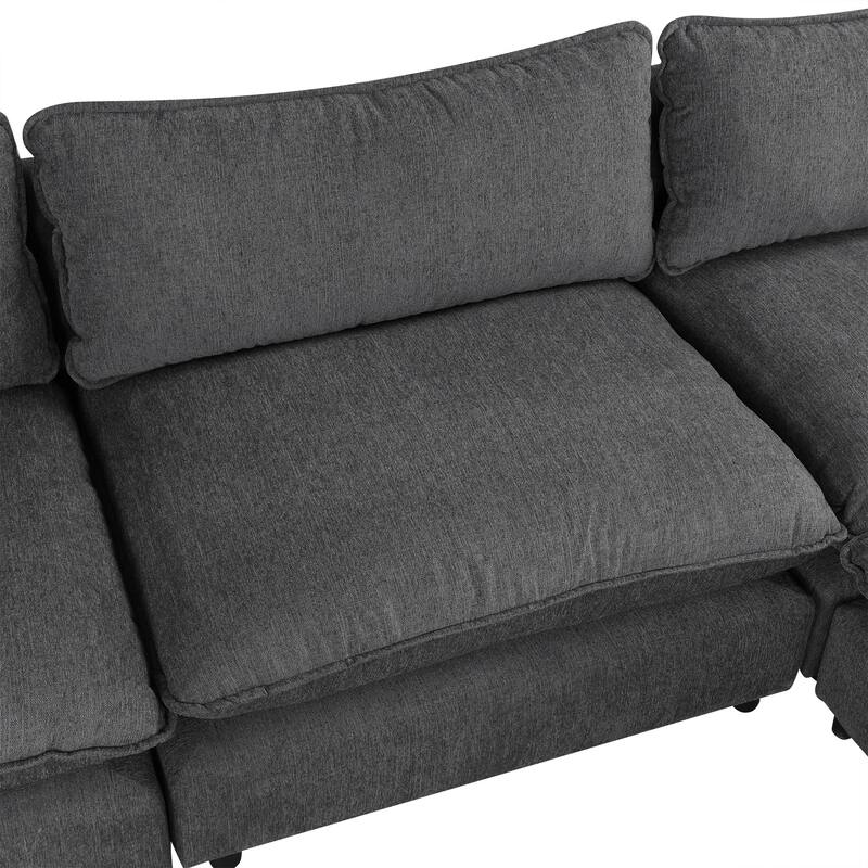 L-Shaped Reversible Sleeper Sectional Couch Pull Out Sofa Bed with Storage Racks, 2 Pillows and USB Port for Living Room