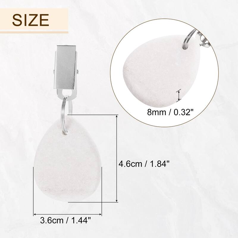 8PCS Marble Water-Drop Shape Tablecloth Weights with Metal Clip