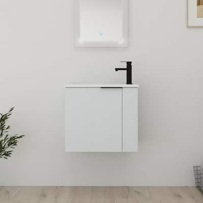 Bathroom Vanity With Sink In 22 Inch, Floating Bathroom Vanity With Soft Close Door