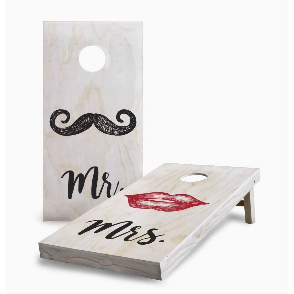 Mr and Mrs Lips Wedding Cornhole Boards