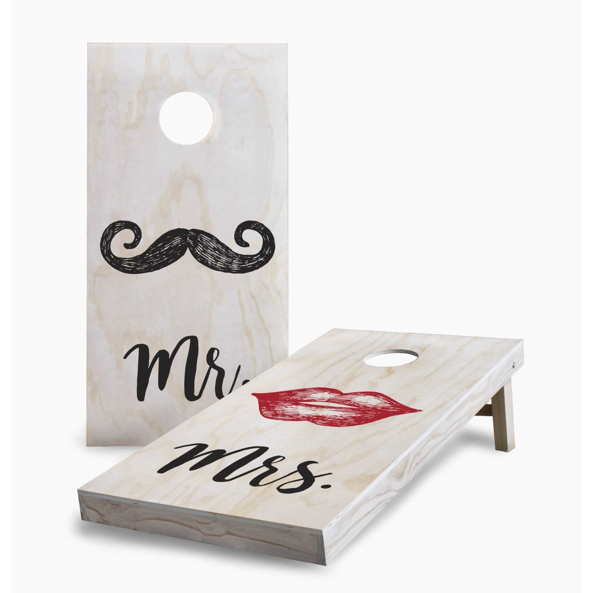 Mr and Mrs Lips Wedding Cornhole Boards