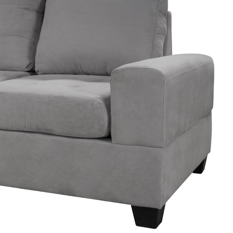 Modern Sectional Sofa with Reversible Chaise, L Shaped Couch Set with Storage Ottoman and Two Cup Holders