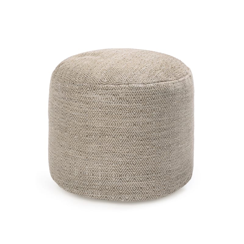 Jani 22-inch Terracotta Pouf - Handcrafted Handmade Round Ottoman for Seating, Footrest, Home Decor for Living Room, Bedroom