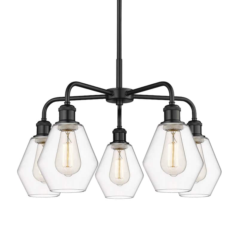 Innovations Lighting 516-5CR-16-24 Cindyrella Chandelier Cindyrella 5 - Matte Black / Clear