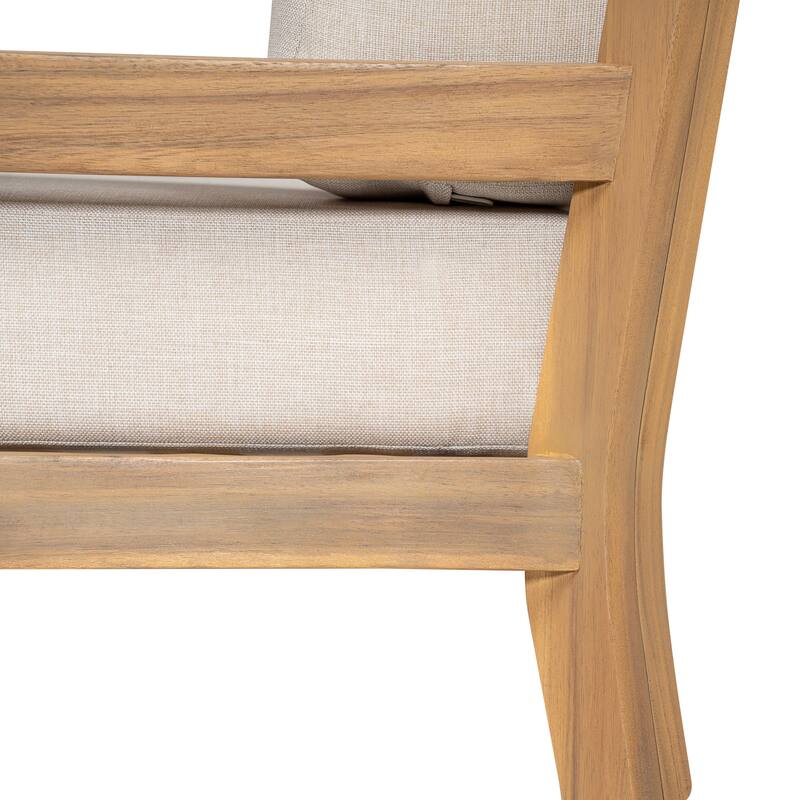 Scott Living - Marcellus Acacia Wood Outdoor Club Armchair with Cushion