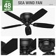 preview thumbnail 6 of 19, Hunter 48" Sea Wind Outdoor Low Profile Ceiling Fan with Pull Chain, Damp Rated