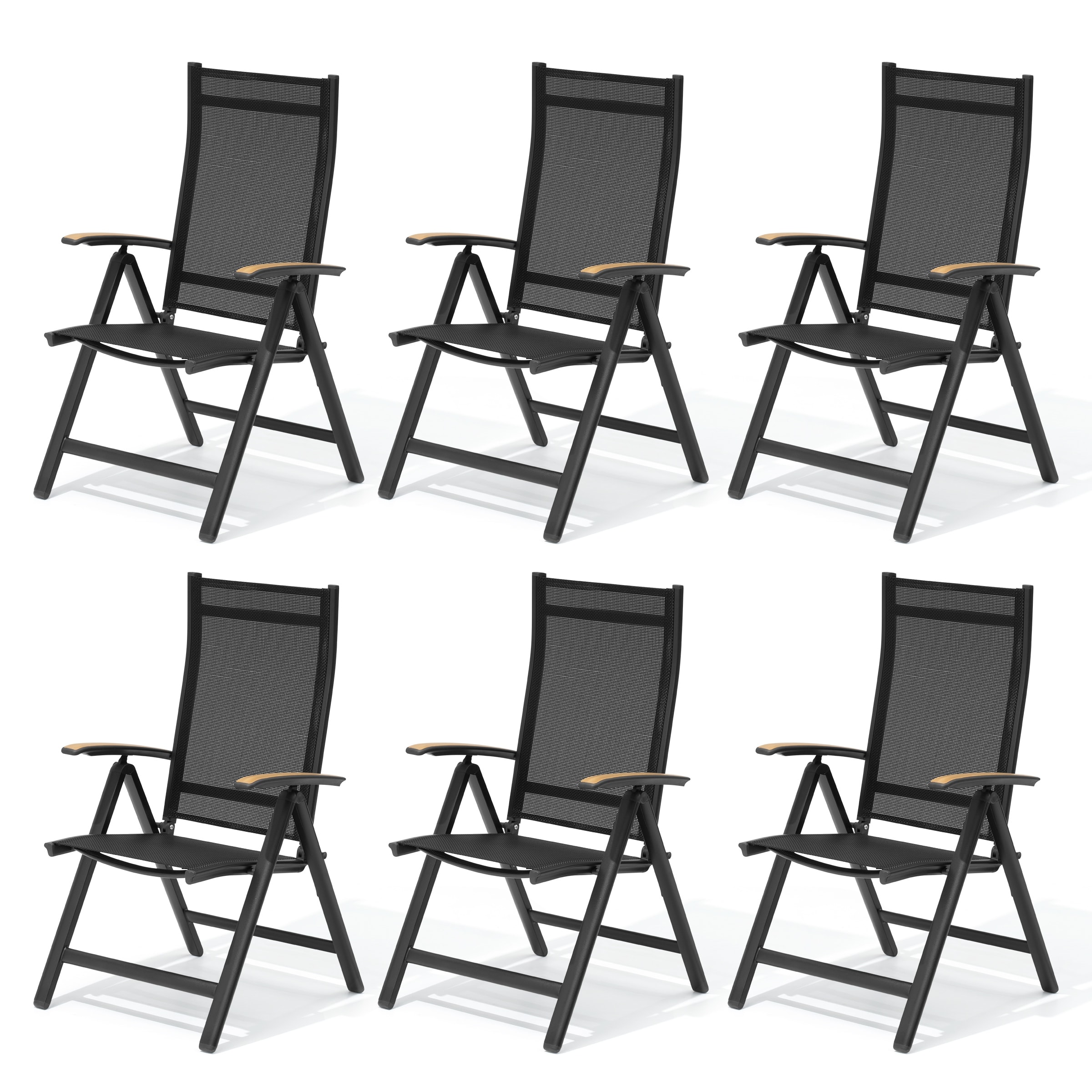 Pellebant Patio Folding Chairs Camping Deck Garden Aluminum Dining Chair - 23.6 in W * 16.9 in D * 42.1 in H