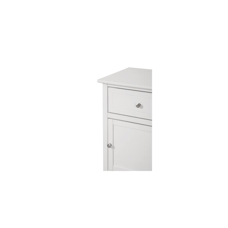 White Nightstand 28x23x17 with Three Drawers, Contemporary Bedside Table for Storage and Warm Stylish Bedroom Accent