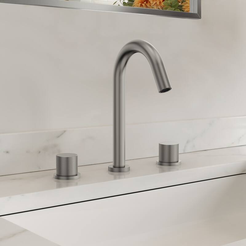 High-Arc Bathroom Sink Faucet for Vanity, 3-Hole 2-Handle Bathroom Faucet with Drain Assembly