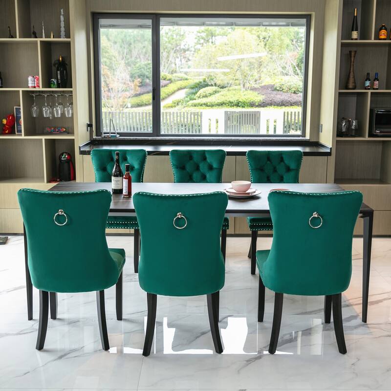 Tufted Solid Wood Velvet Upholstered Dining Chair