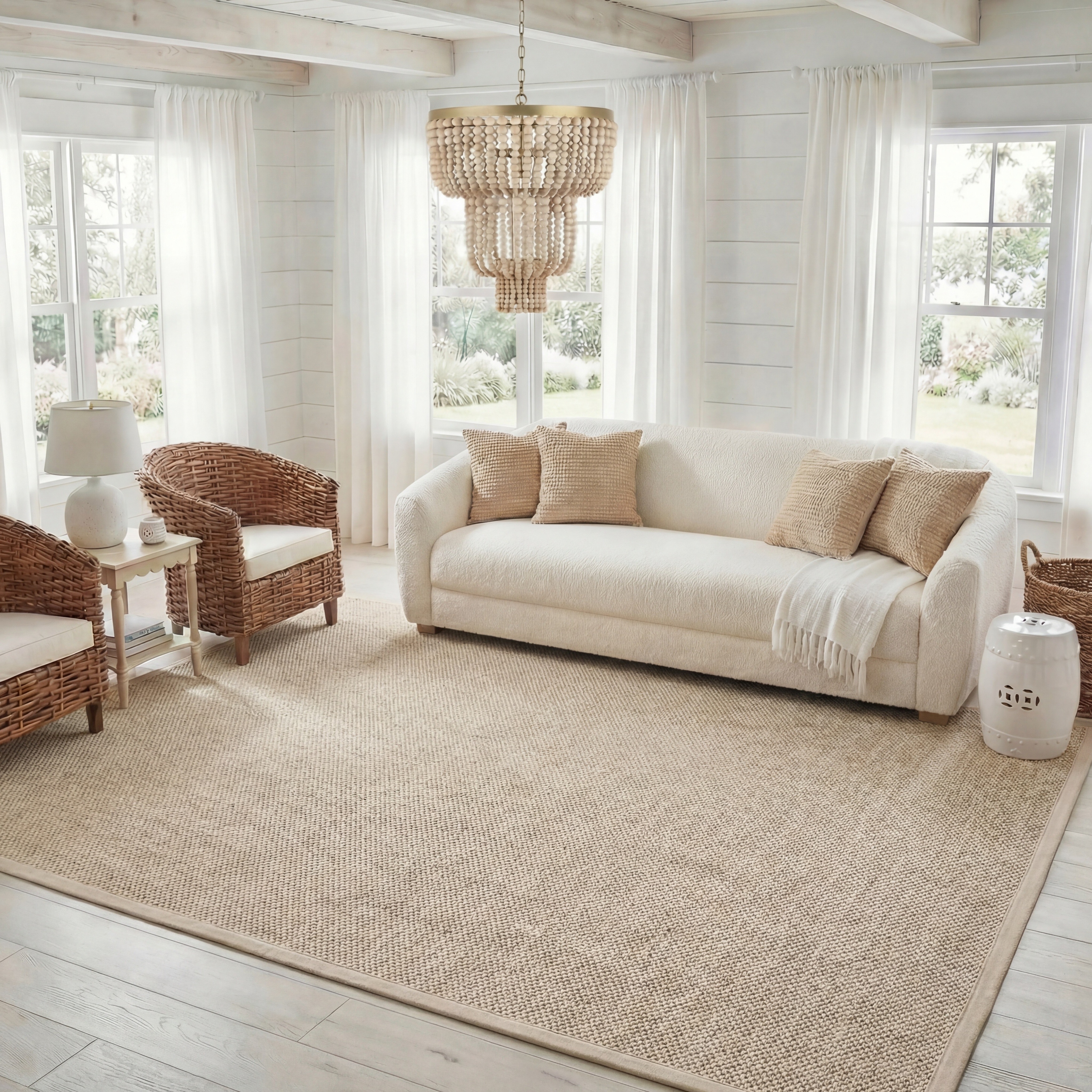 SAFAVIEH Natural Fiber Lorine Casual Border Sisal Rug