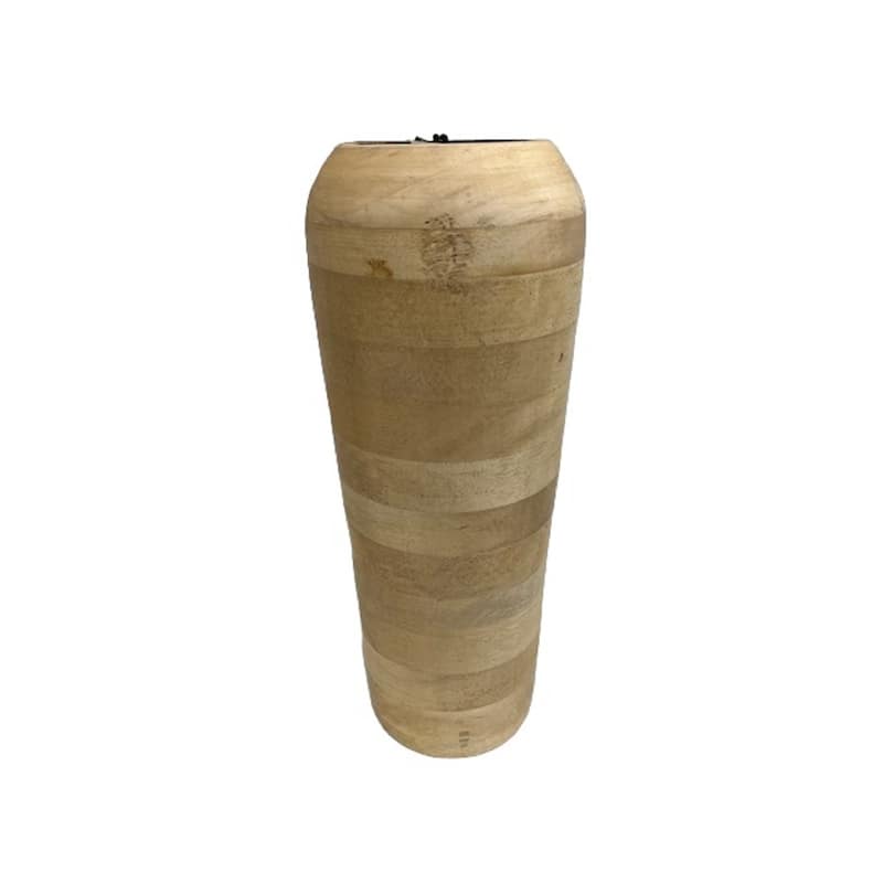 Walsall Vase Mango Wood Lg L 7.5" x W 7.5" x H 18" - Sun Bleached