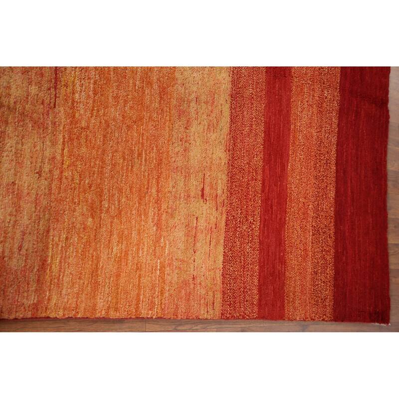 Striped Gabbeh Kashkoli Area Rug Hand-knotted Wool Carpet - 4'6" x 6'2"