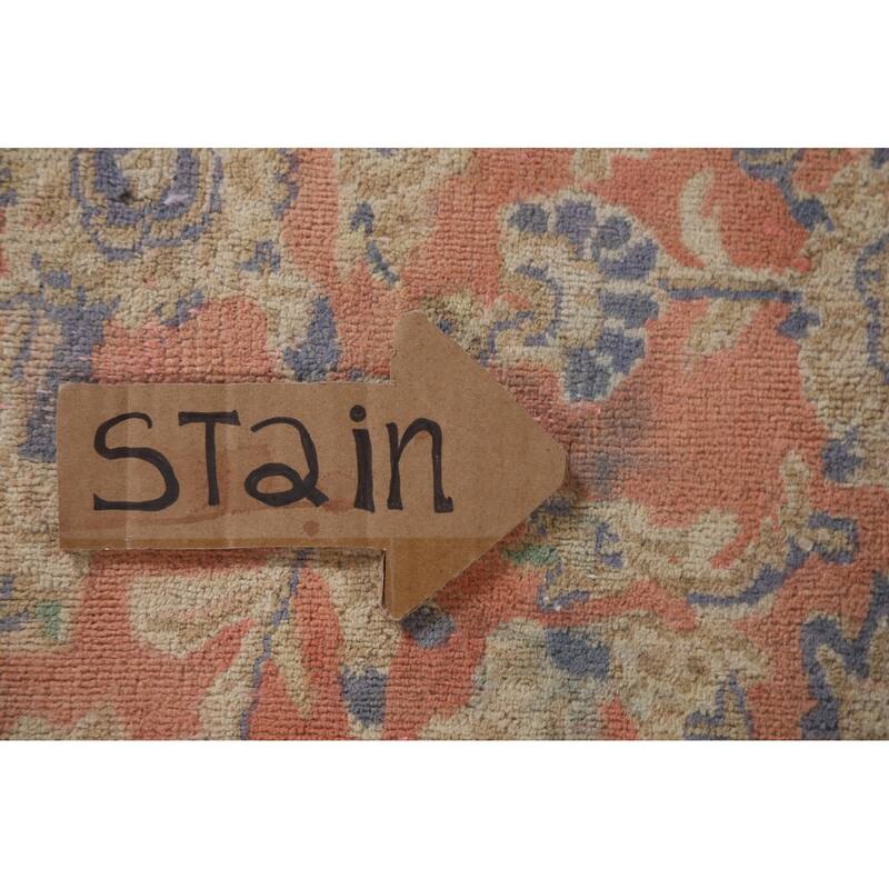 Hand Knotted Oriental 100% Wool Carpet Traditional Floral Coral Mashad Area Rug - 12' 7'' X 9' 3''