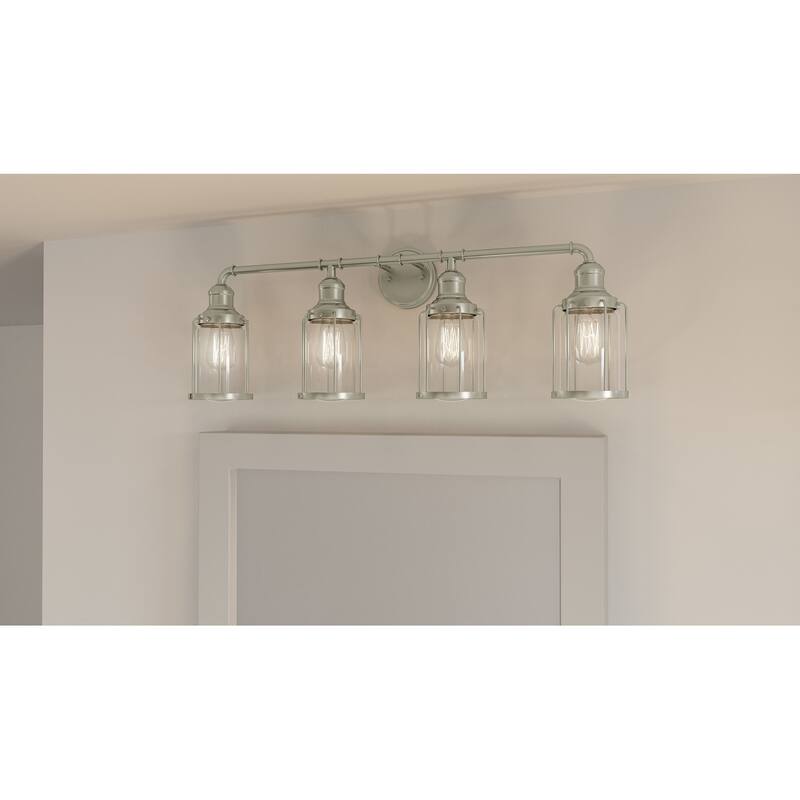 Rhett 4-Light Brushed Nickel Bath Light