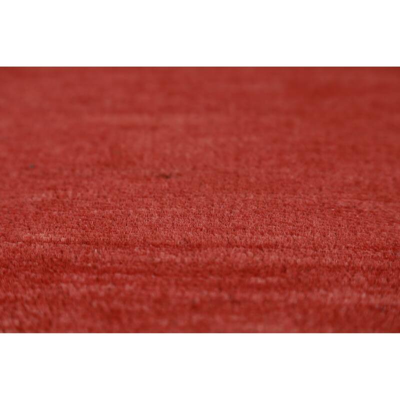 Modern Red Gabbeh Oriental Rug Handmade Wool Carpet - 3'4" x 5'0"