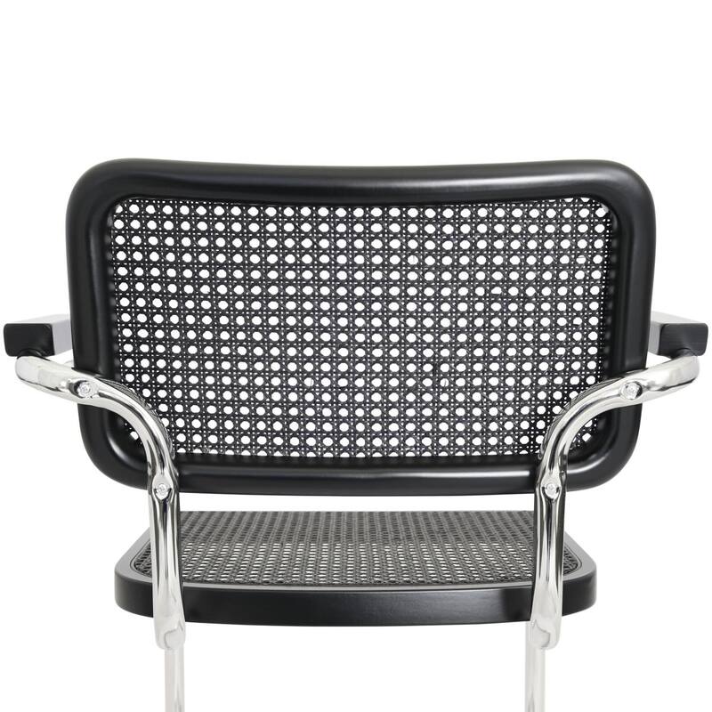 Breuer Chair Company Marcel Breuer Cesca Cane Cantilever Armchair Arm Chair w/ Chrome Steel Frame (Various Wood & Cane Colors)