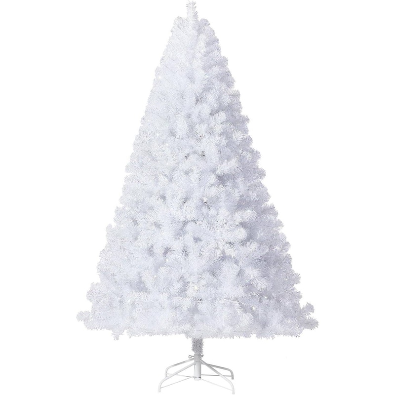Prelit White Purple Gradient Snow Flocked Christmas Tree, Xmas Tree - N/A - 7.5 Foot