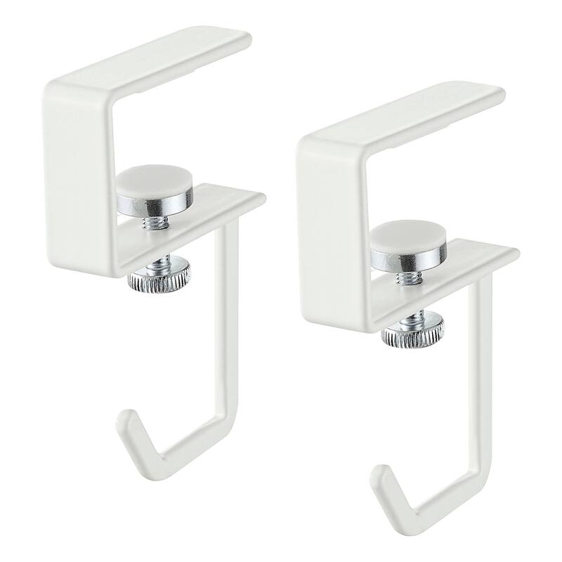 Yamazaki Home Plate Under Shelf Hanger - Set Of 2, Multipurpose Hanging Storage Organizer - Steel - White - L 1.97 x W 0.59 x H  3.35 inches