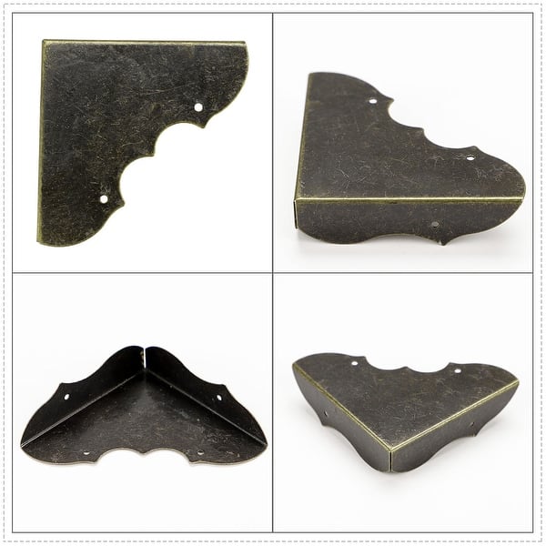 8pcs Box Corners Protectors Bronze Tone Triangle Frame Box Furniture Protector 1 57 X 1 57 X 0 39 8pcs Overstock 28962100