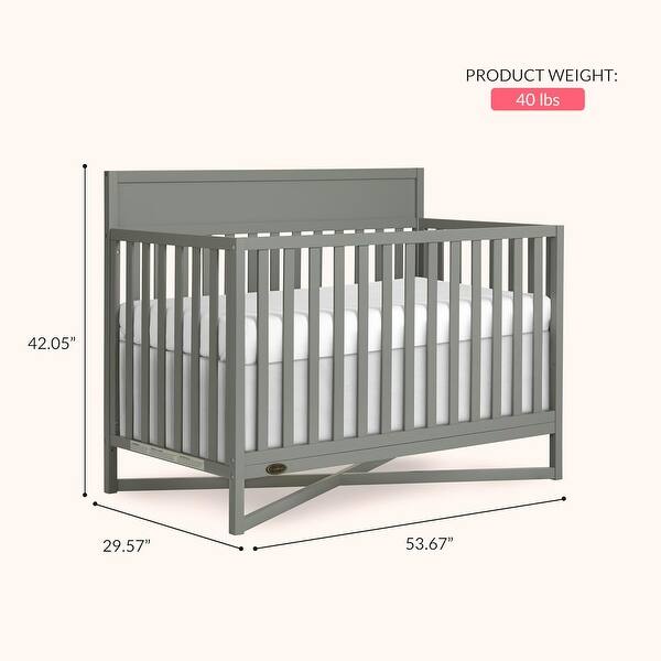 dimension image slide 3 of 4, Dream On Me Owen 5-in-1 Convertible Crib, Matte Black