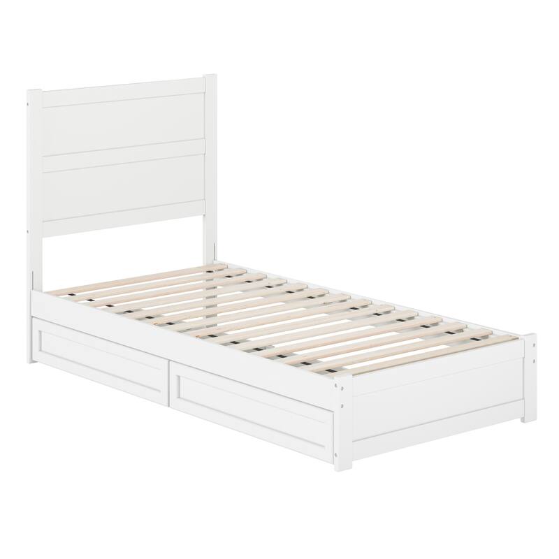 Aveline Wood Platform Bed with Matching Footboard & Storage Drawers