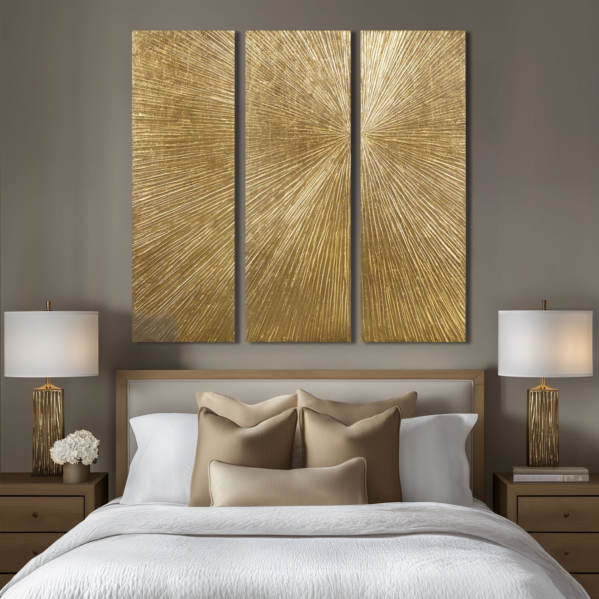 Madison Park Signature Sunburst Hand Painted Triptych 3-piece