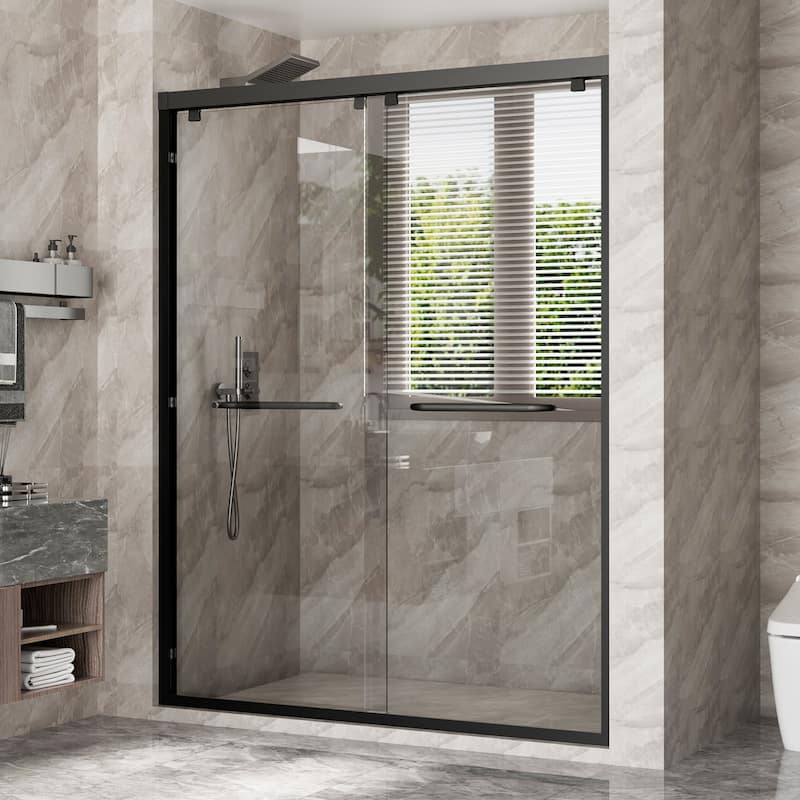 Framed Bypass Shower Door with Glass Panels
