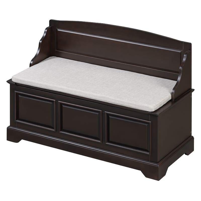 Shoe Storage Bench with Soft-Close Devices, Hidden Storage and Cushion
