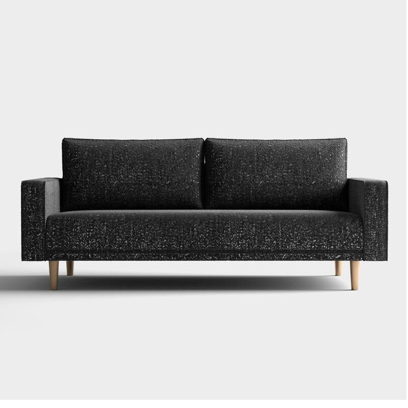 Furniture of America Isidora Contemporary Boucle Sofa Set with Back Pillows and Wooden Legs, 2-Piece or 3-Piece Options