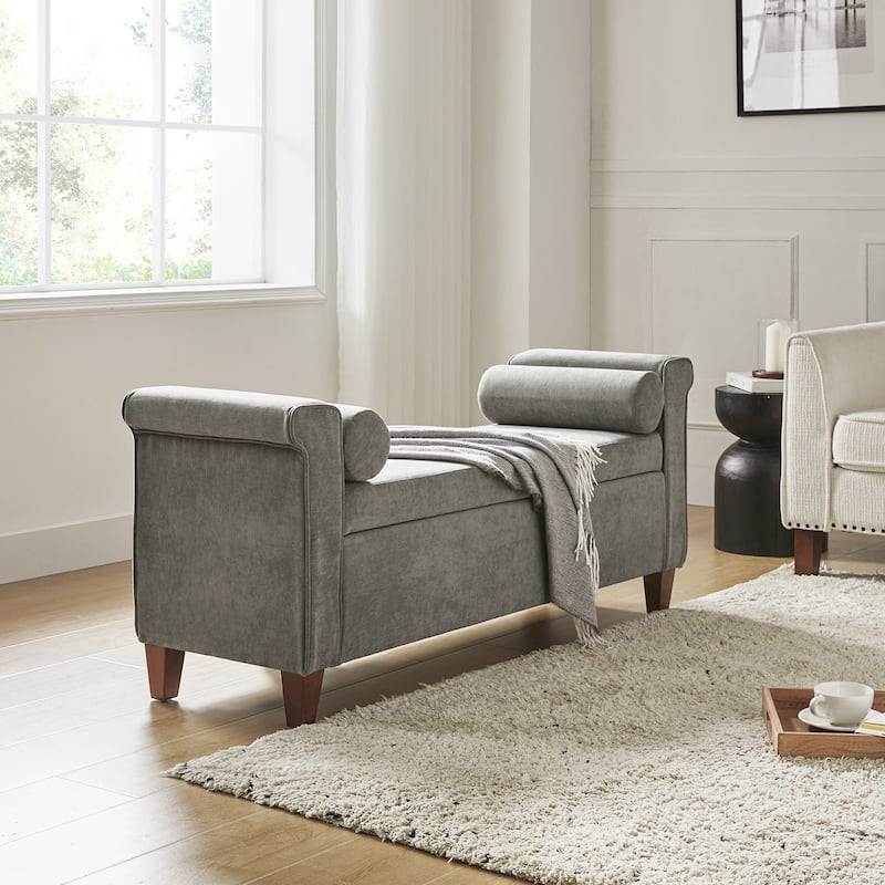 Rita 54.3'' Wide Traditional Storage Bench with 2 Pillows by HULALA HOME