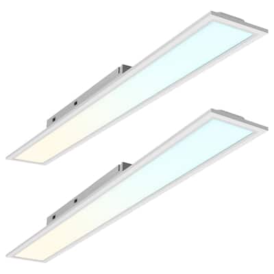 LUXRITE 6x4 FT LED Recessed Panel 18W/28W/40W, 4CCT, Up to 4400 Lumens, Drop Ceiling Lights Dimmable UL Listed 2 Pack