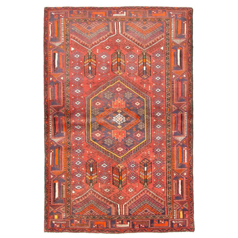 ECARPETGALLERY Hand-knotted Andelz Red Wool Rug - 4'2 x 6'4