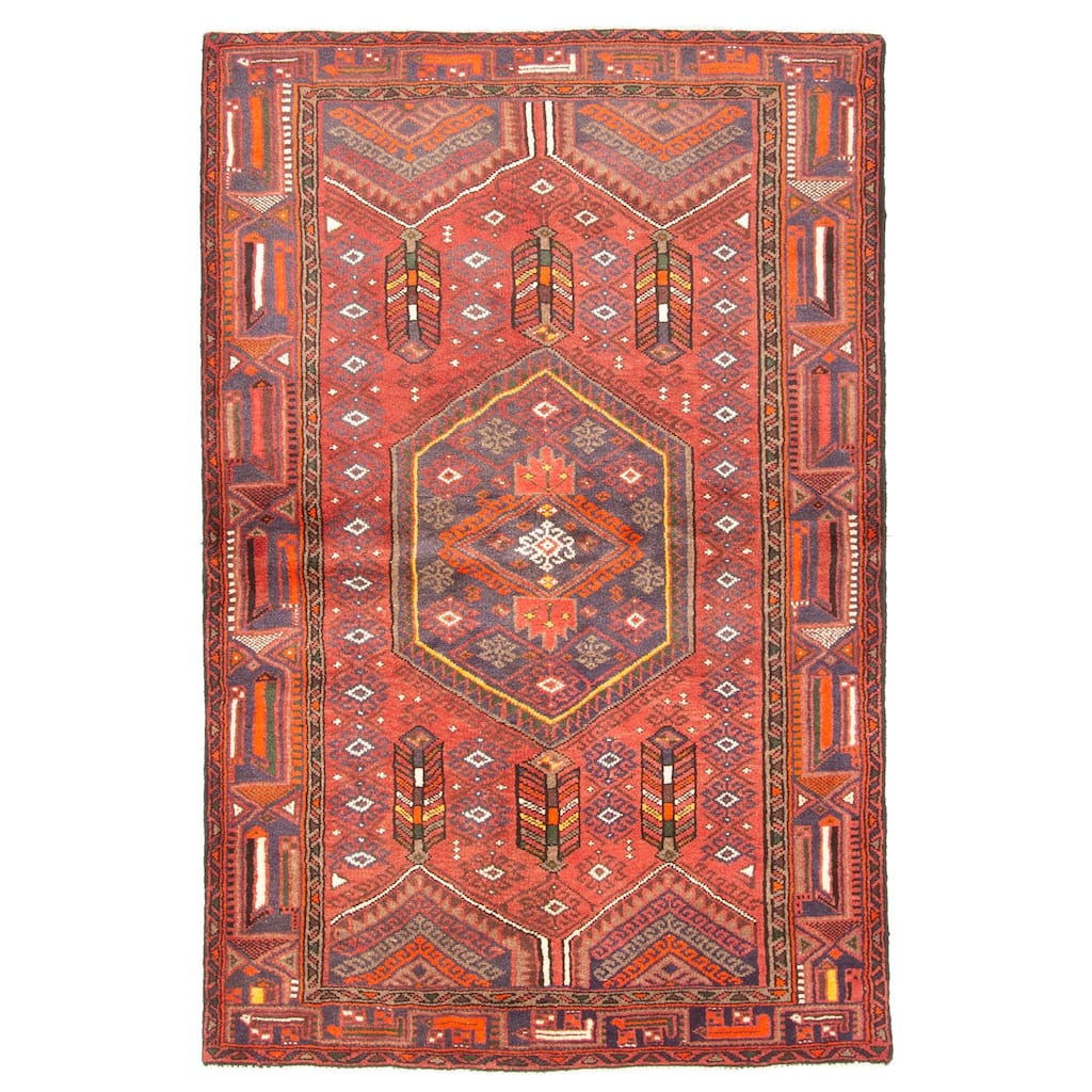 ECARPETGALLERY Hand-knotted Andelz Red Wool Rug - 4'2 x 6'4