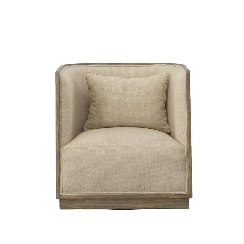 Wittman Upholstered Swivel Chair, Linen