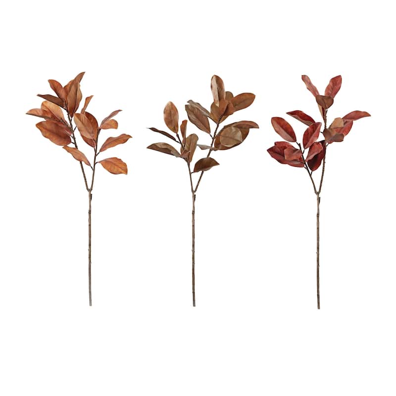 Fall Magnolia Leaf Spray (Set of 6) - N/A