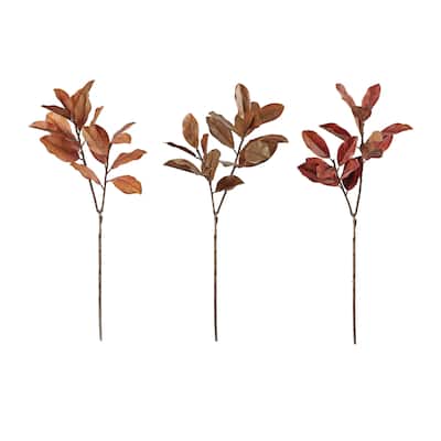 Fall Magnolia Leaf Spray (Set of 6) - N/A