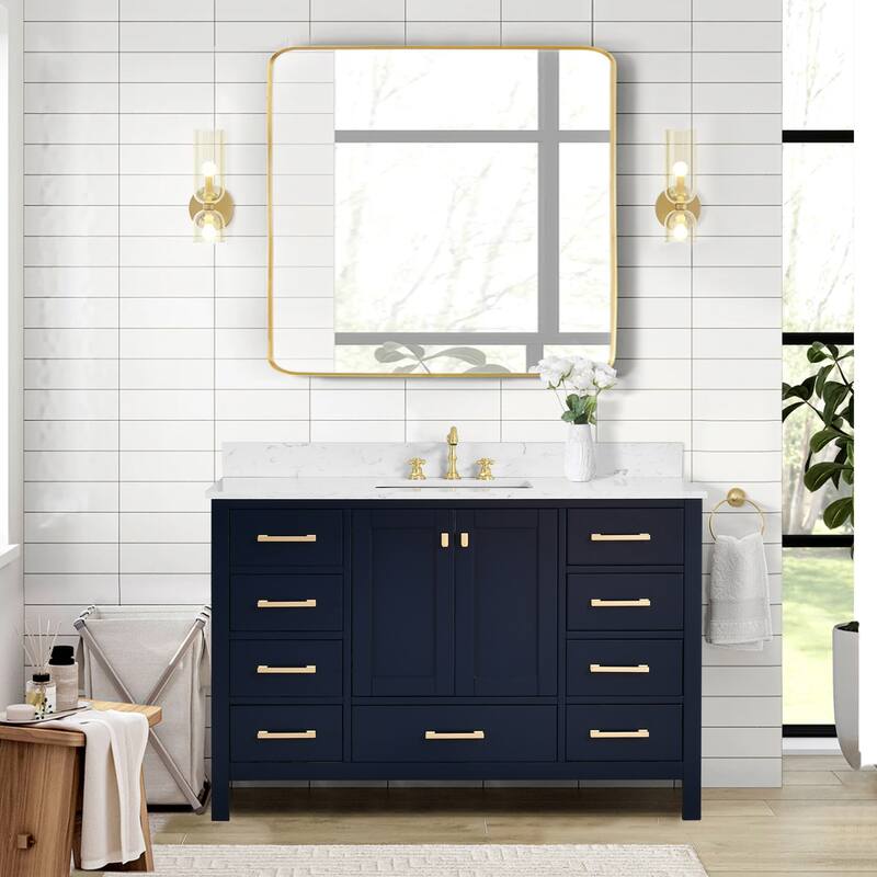 PROOX 54inch Freestanding Bathroom Vanity w Engineered Counter Top Cearmic Sink