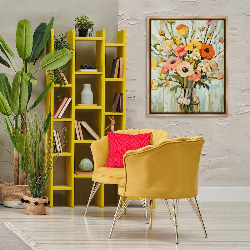 Stupell Painterly Bouquet Arrangement Framed Floater Canvas Wall Art Design By Franklyn Gregory