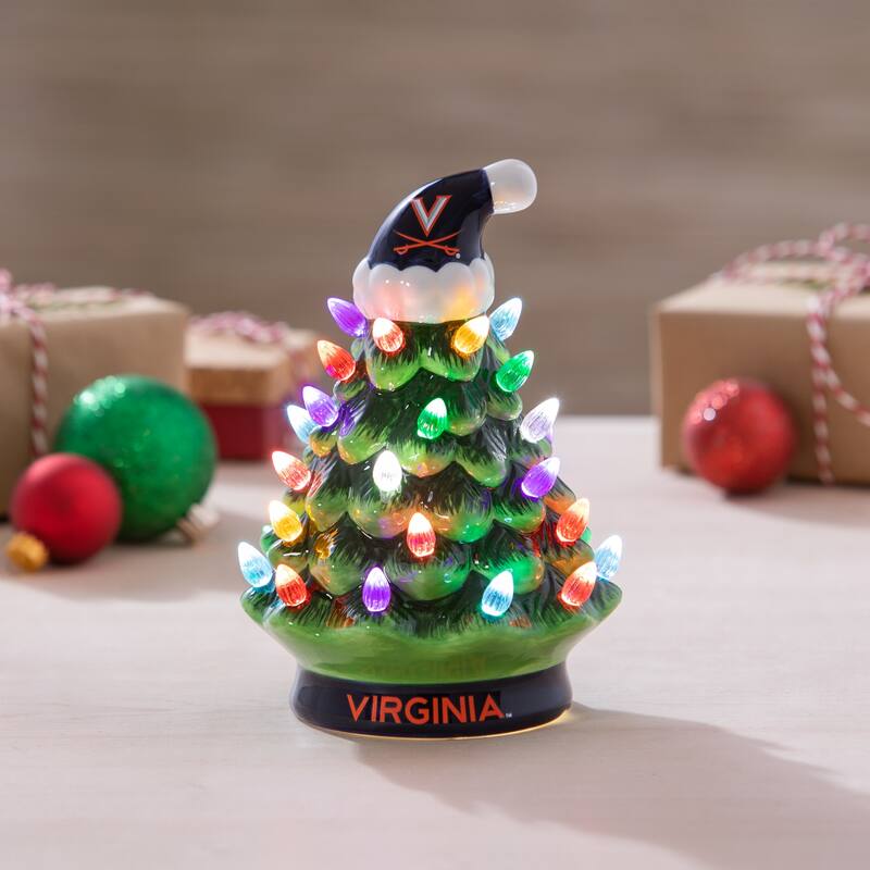 8" LED Ceramic Tabletop Christmas Tree, University of Virginia