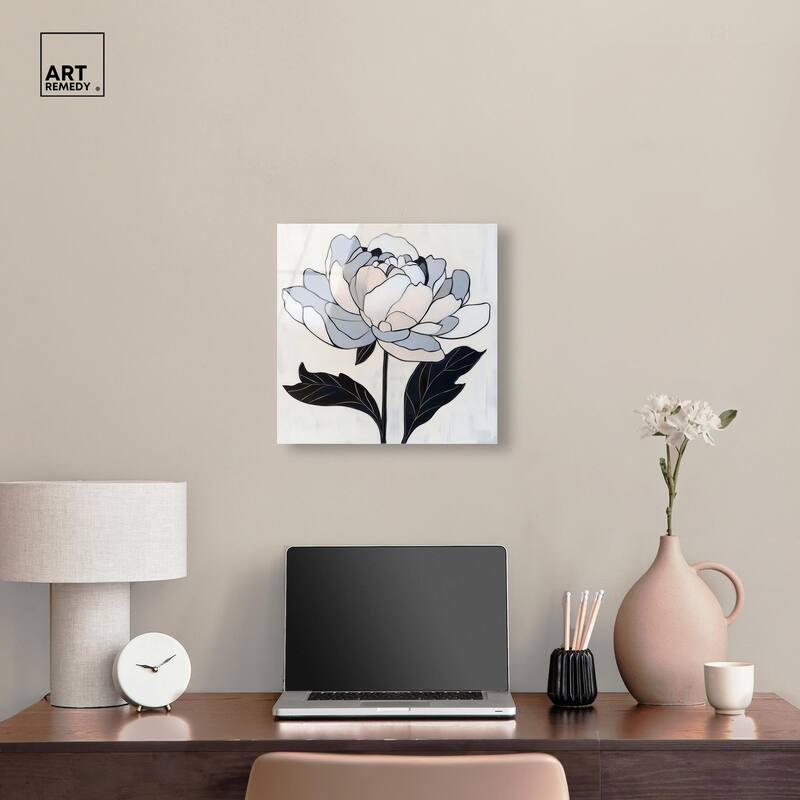 Gray Scale Flower I Acrylic by Art Remedy, Ready to Hang