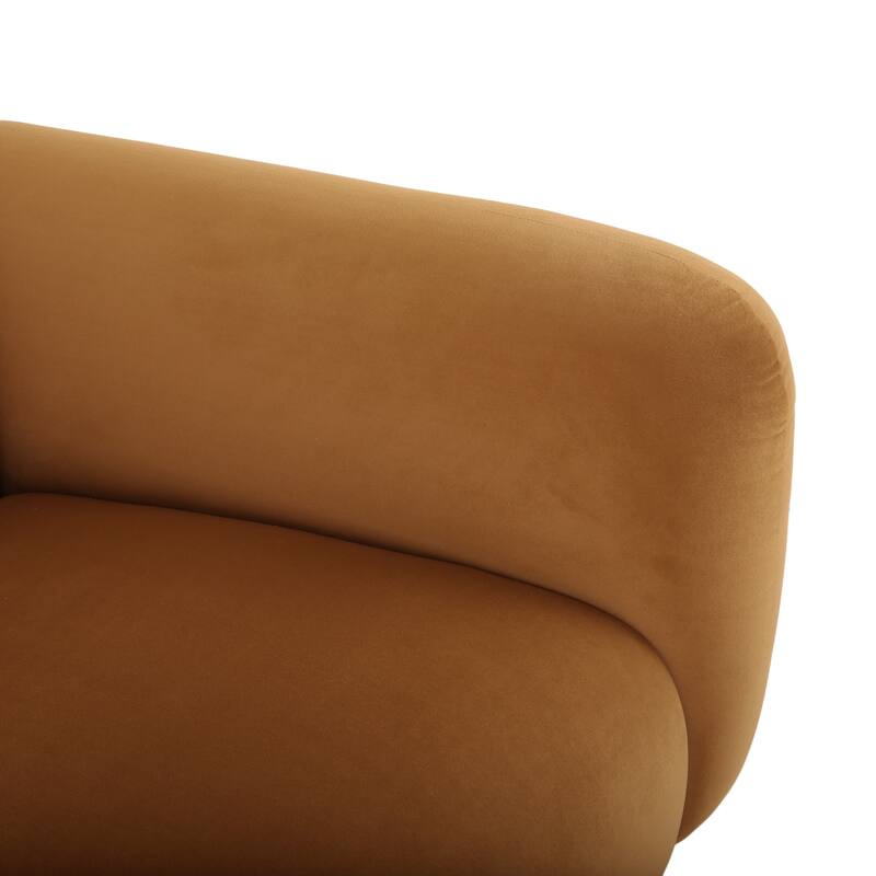 Minimalist Loveseat with Tapered Birch Wood Legs, Comfortable Upholstered Small Couch 2 Seat Settee for Living Room