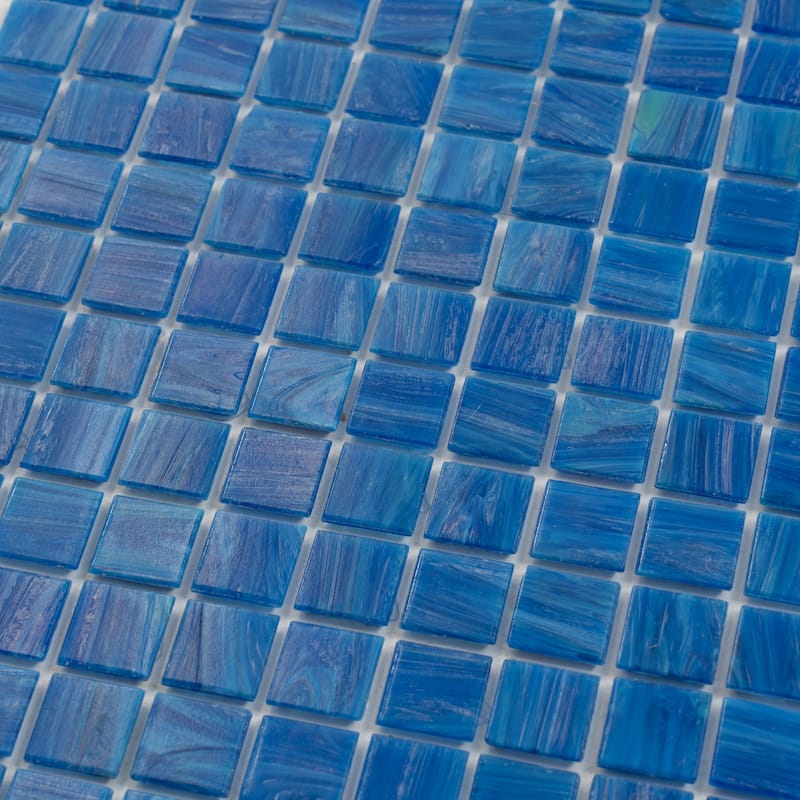 Apollo tile 12" x 12" Celestial Glossy Trypan Blue Glass Tile (20 sq ft/case) - 20 Pack
