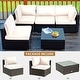 preview thumbnail 28 of 61, Costway 5PCS Patio Rattan Furniture Set Cushioned Sofa & Chair Coffee