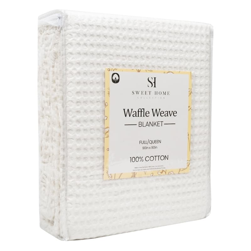 Sweet Home Collection Waffle Weave Cotton Blanket