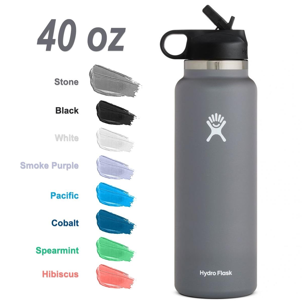  Hydro Flask 24 oz Wide Mouth Straw Lid Black : Sports &  Outdoors