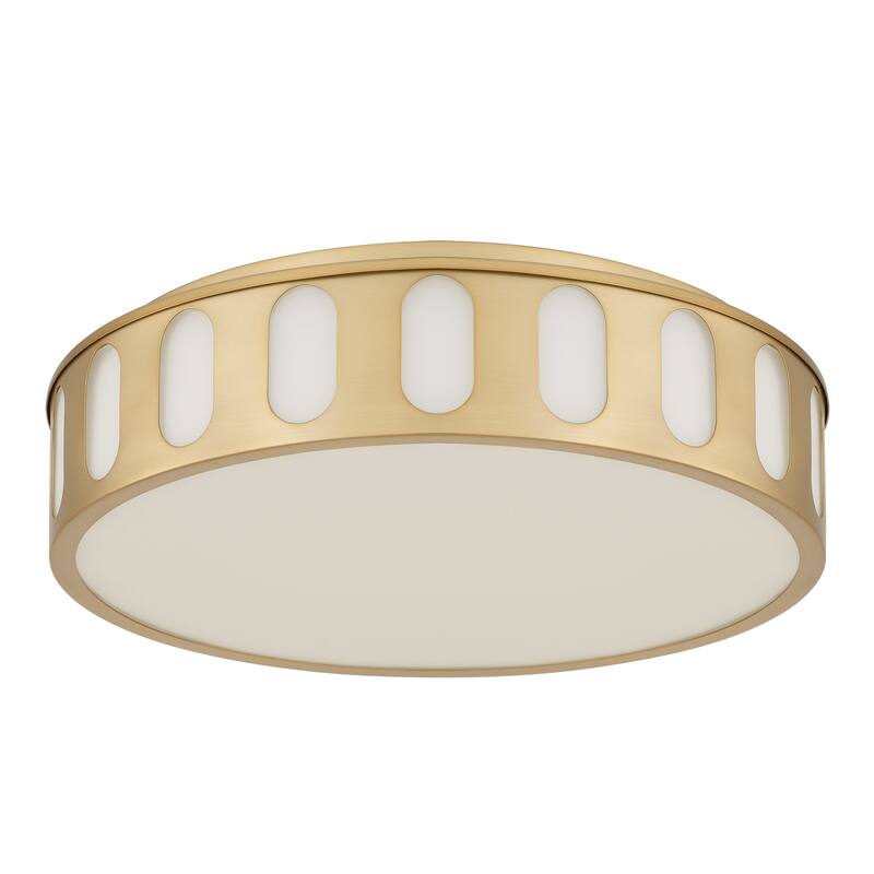 Bantom 15" Antique Brass LED Flush Mount Ceiling Light