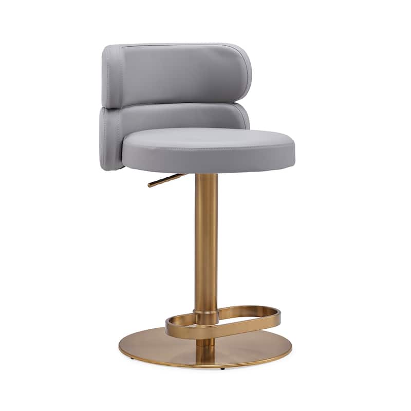 PU Modern Bar Stool Dining Chair Counter Chair with Swivel and Height Adjustment