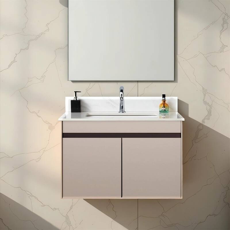 37" Marble Vanity Top with 3 Pre-drilled Faucet Holes, Undermount Sink
