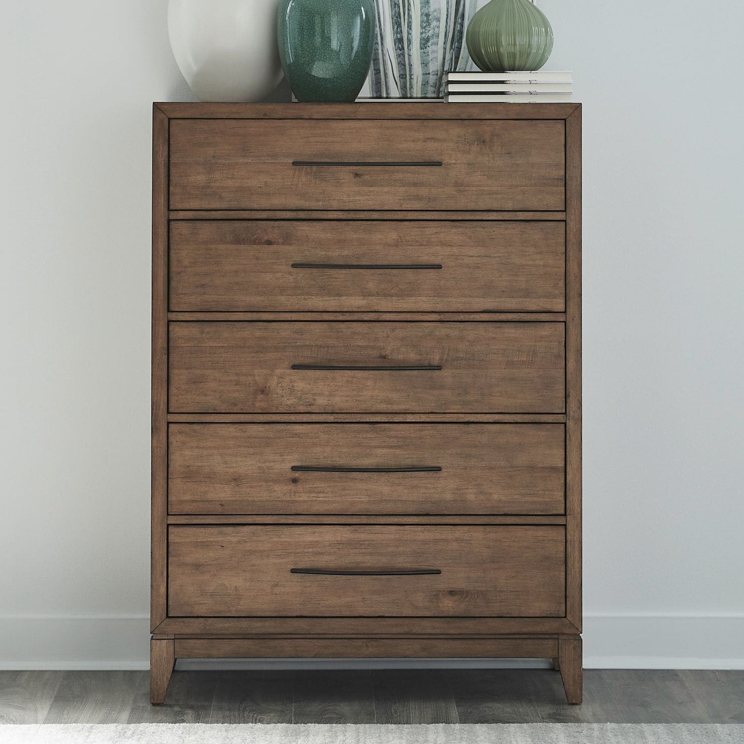 Liberty Furniture Shaker Lakes Bedroom 5 Drawer Chest Harvest Brown